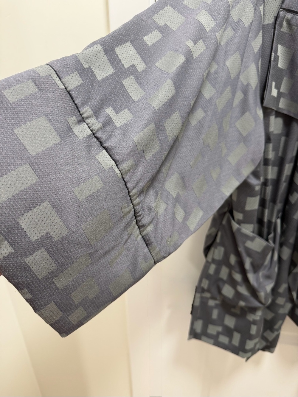 MarlaWynne Gray Geometric Draped Open-Front Jacket - Picture 2 of 4